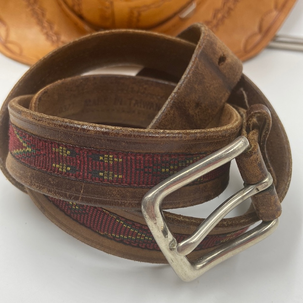 Vintage Leather Buffalo Nickle Belt